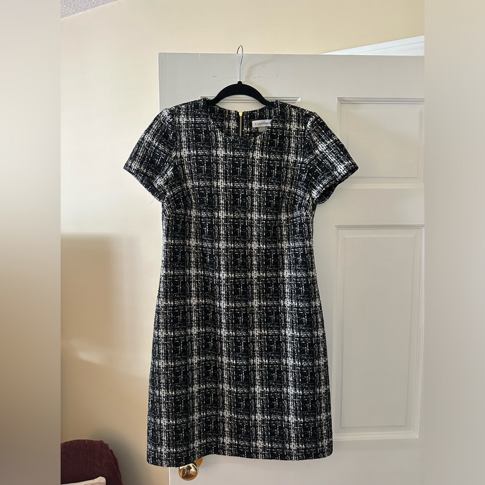 Black-and-white plaid Calvin Klein dress